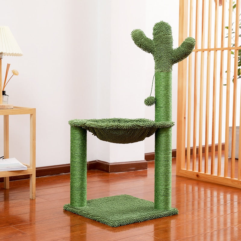 Cactus Cat Scratching Post with Comfortable Spacious Hammock