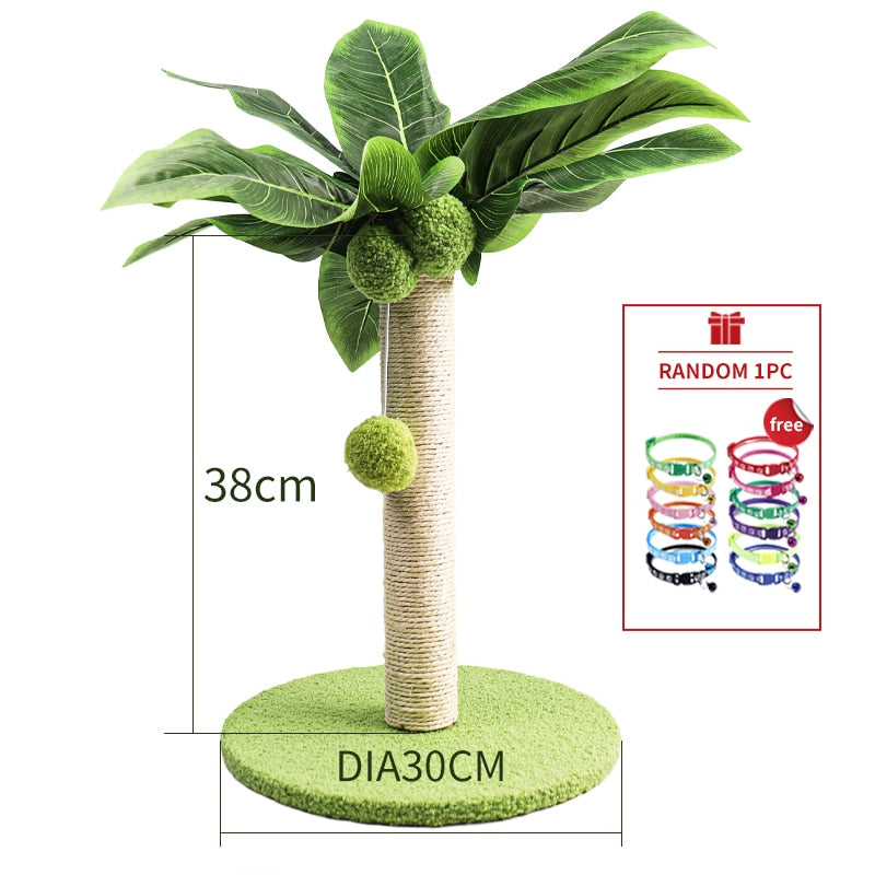 Cat Scratching Post for Kitten with Cute Green Leaves