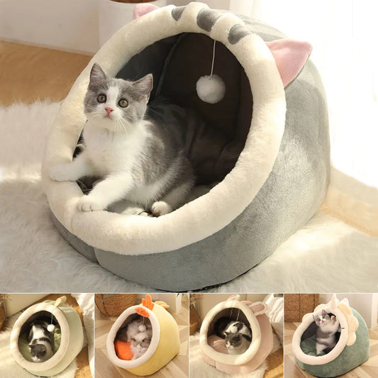 Cuddly Cave Cat Bed: Soft and Warm Pet Basket for Cozy Lounging and Sleeping